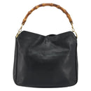 GUCCI Bamboo Shoulder Bag Leather Black Gold 001 2123 1633 Auth bs36272-3