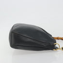 GUCCI Bamboo Shoulder Bag Leather Black Gold 001 2123 1633 Auth bs36272-4