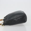 GUCCI Bamboo Shoulder Bag Leather Black Gold 001 2123 1633 Auth bs36272-5