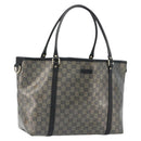 GUCCI GG Crystal Tote Bag Coated Canvas Navy Gold 197953 Auth bs36273-1