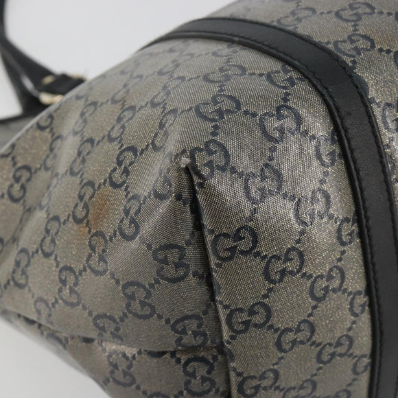 GUCCI GG Crystal Tote Bag Coated Canvas Navy Gold 197953 Auth bs36273