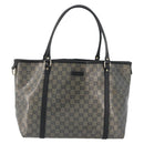 GUCCI GG Crystal Tote Bag Coated Canvas Navy Gold 197953 Auth bs36273-2