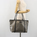 GUCCI GG Crystal Tote Bag Coated Canvas Navy Gold 197953 Auth bs36273-22