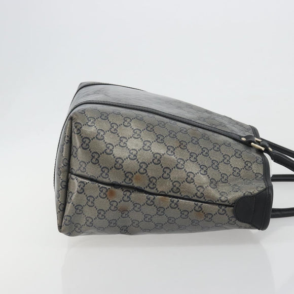 GUCCI GG Crystal Tote Bag Coated Canvas Navy Gold 197953 Auth bs36273