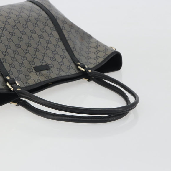 GUCCI GG Crystal Tote Bag Coated Canvas Navy Gold 197953 Auth bs36273