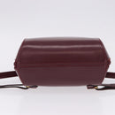 CARTIER Backpack Leather Bordeaux Gold Auth bs36274-5