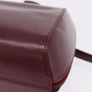 CARTIER Backpack Leather Bordeaux Gold Auth bs36274-17