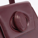 CARTIER Backpack Leather Bordeaux Gold Auth bs36274-20