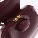 CARTIER Backpack Leather Bordeaux Gold Auth bs36274-9