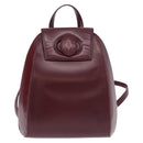 CARTIER Backpack Leather Bordeaux Gold Auth bs36274-13