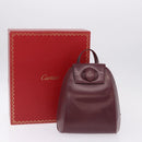 CARTIER Backpack Leather Bordeaux Gold Auth bs36274-12
