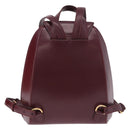 CARTIER Backpack Leather Bordeaux Gold Auth bs36274-2