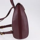 CARTIER Backpack Leather Bordeaux Gold Auth bs36274-4