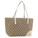 GUCCI GG Canvas Hand Bag Beige Gold 169946 Auth bs36275-1