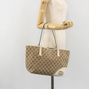 GUCCI GG Canvas Hand Bag Beige Gold 169946 Auth bs36275-23