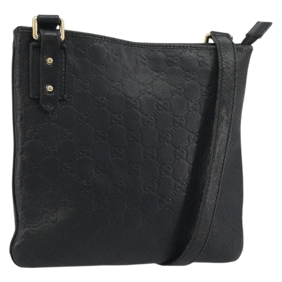 GUCCI GG Canvas Guccissima Bag Leather Outlet Black Gold 239347 Auth bs36276