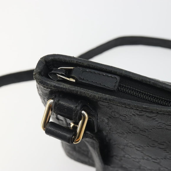GUCCI GG Canvas Guccissima Bag Leather Outlet Black Gold 239347 Auth bs36276