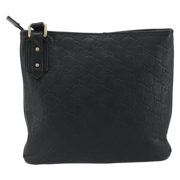 GUCCI GG Canvas Guccissima Bag Leather Outlet Black Gold 239347 Auth bs36276