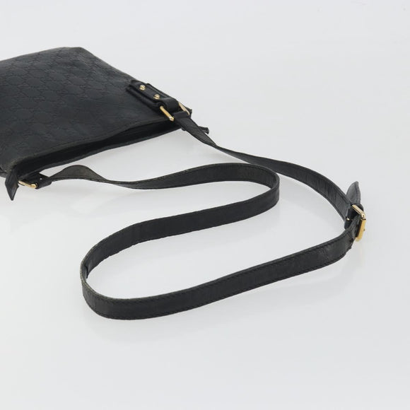 GUCCI GG Canvas Guccissima Bag Leather Outlet Black Gold 239347 Auth bs36276