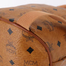 MCM Vicetos Logogram Backpack PVC Beige Gold Auth bs36277-15