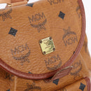 MCM Vicetos Logogram Backpack PVC Beige Gold Auth bs36277-16