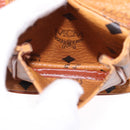 MCM Vicetos Logogram Backpack PVC Beige Gold Auth bs36277-22