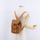 MCM Vicetos Logogram Backpack PVC Beige Gold Auth bs36277-23