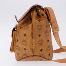MCM Vicetos Logogram Backpack PVC Beige Gold Auth bs36277-4