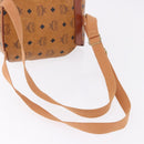 MCM Vicetos Logogram Backpack PVC Beige Gold Auth bs36277-9