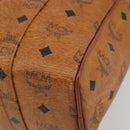 MCM Vicetos Logogram Hand Bag PVC Leather Brown Gold Auth bs36278-10