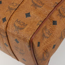 MCM Vicetos Logogram Hand Bag PVC Leather Brown Gold Auth bs36278-12