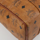 MCM Vicetos Logogram Hand Bag PVC Leather Brown Gold Auth bs36278-13