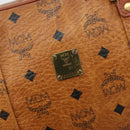 MCM Vicetos Logogram Hand Bag PVC Leather Brown Gold Auth bs36278-15