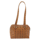 MCM Vicetos Logogram Hand Bag PVC Leather Brown Gold Auth bs36278-3