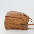 MCM Vicetos Logogram Hand Bag PVC Leather Brown Gold Auth bs36278-4
