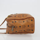 MCM Vicetos Logogram Hand Bag PVC Leather Brown Gold Auth bs36278-5