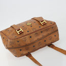 MCM Vicetos Logogram Hand Bag PVC Leather Brown Gold Auth bs36278-6