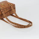 MCM Vicetos Logogram Hand Bag PVC Leather Brown Gold Auth bs36278-7