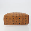 MCM Vicetos Logogram Hand Bag PVC Leather Brown Gold Auth bs36278-9