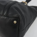 GUCCI New Brit Hand Bag Leather Black Gold 162094 Auth bs36279-10