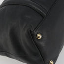 GUCCI New Brit Hand Bag Leather Black Gold 162094 Auth bs36279-11