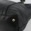 GUCCI New Brit Hand Bag Leather Black Gold 162094 Auth bs36279-12