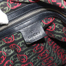 GUCCI New Brit Hand Bag Leather Black Gold 162094 Auth bs36279-15