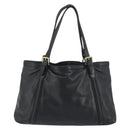 GUCCI New Brit Hand Bag Leather Black Gold 162094 Auth bs36279-3