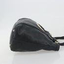GUCCI New Brit Hand Bag Leather Black Gold 162094 Auth bs36279-4