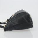 GUCCI New Brit Hand Bag Leather Black Gold 162094 Auth bs36279-5