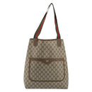 GUCCI GG Supreme Web Sherry Line Tote Bag PVC Beige 39 02 003 Auth bs36280-2