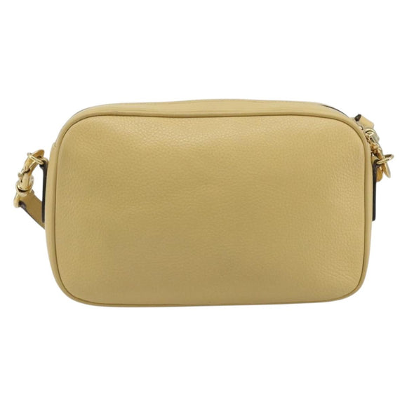 GUCCI Shoulder Bag Leather Ivory Gold 001 115 1515 Auth bs36281