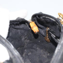 GUCCI Bamboo Hand Bag Leather 2way Black Gold 007 122 0232 Auth bs36283-20