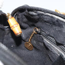 GUCCI Bamboo Hand Bag Leather 2way Black Gold 007 122 0232 Auth bs36283-21